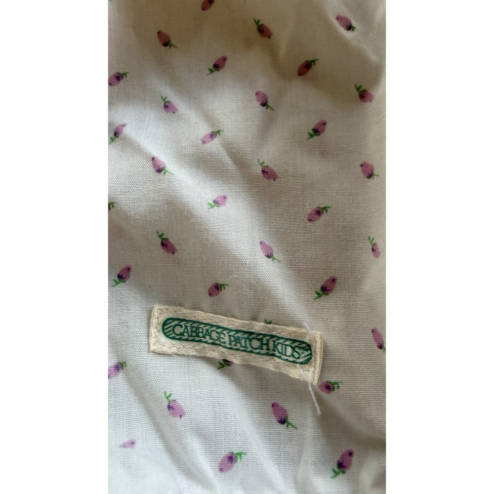 VTG Cabbage Patch Kids CPK White Romper Purple Rosebud Floral Outfit Coleco - Picture 3 of 8